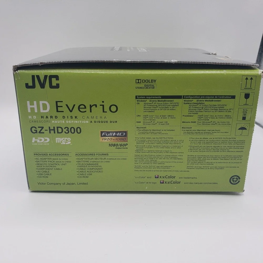 JVC Everio GZ-HD300 HD Camcorder HDD High Definition Digital Video Camera Black